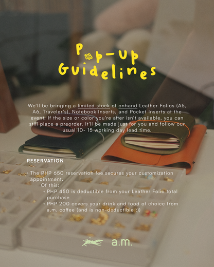 Leather Folio Customization Pop-Up Reservation