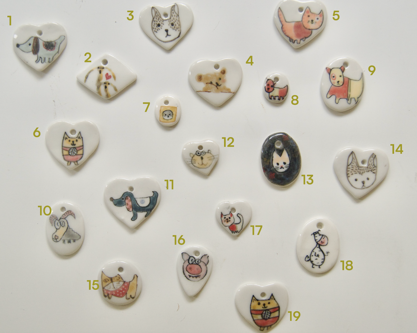 Handmade Ceramic Charms [Animals]