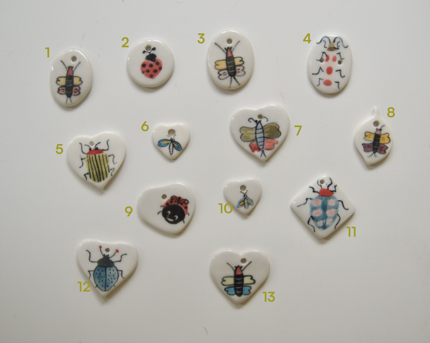 Handmade Ceramic Charms [Insects]