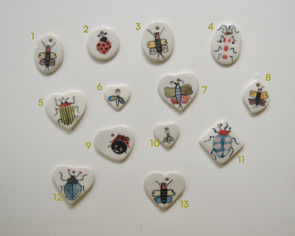 Handmade Ceramic Charms [Insects]